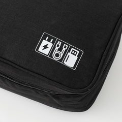 Homestic Travel Organizer For Electronic Accessories|Multipurpose Pouch|Adapter, Cable, Gadget Organizer|Two Comparment With Zipper|Great For Traveling (Black)