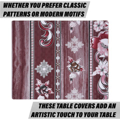 Kuber Industries Dining Table Cover | PVC Table Cloth Cover | 6 Seater Table Cloth | Table Protector | Table Cover for Dining Table | Passion Flower | 60x90 Inch | DTC | Maroon