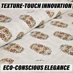 Heart Home Double Bedsheet with 2 Pillow Covers | 160 TC Premium Cotton Bedsheet for Double Bed | Bedsheet for Living Room-Home & Hotels | Dezier Flower Boota | 90x108 Inch | Beige