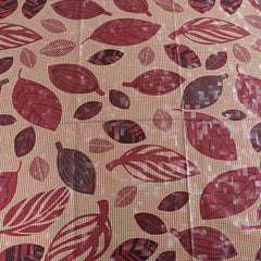Kuber Industries Leaf Design PVC 6 Seater Dining Table Cover - Brown, Standard (CTKTC05455)