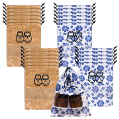 Heart Home Shoe Cover | Travel Shoe Storage Bags | Non-Woven Storage Bag | Shoe Cover with Drawstring | Shoe Organizer with Clear window | Pack of 24 | Multi