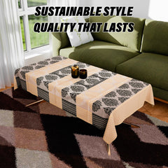 Kuber Industries Center Table Cover | Kitchen Dining Tablecloth | 4 Seater Center Table Cover | Center Table Cover for Hall Décor | Brown Star Patta Net Tablecloth | CTC | 60x40 | Orange