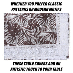 Kuber Industries Center Table Cover | PVC Table Cloth Cover | 4 Seater Table Cloth | 3D Leaf Table Cover | Table Protector | Table Cover for Center Table | 40x60 Inch | CTC | Brown