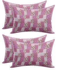 Kuber Industries Check Design Premium Cotton Pillow Covers, 18 x 28 inch, Set of 4 (Pink)