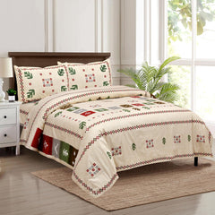 Heart Home Double Bedsheet with 2 Pillow Covers | 160 TC Premium Cotton Bedsheet for Double Bed | Bedsheet for Living Room-Home & Hotels | Rusty Plus Border | 100x108 Inch | Cream