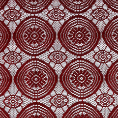 Kuber Industries Circle Design Cotton Round 6 Seater Dining Table Cover (KUBMART02712, Maroon)(Pack of 1)