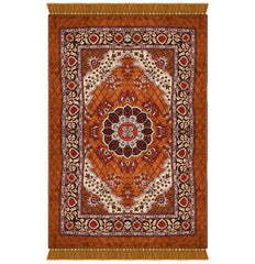 Heart Home Carpet|Velvet Carpet-Rug for Home Décor|Carpet Rug for Bedroom|Carpet for Living Room|Prayer-Yoga Mat|Carpet for Hall|4x6 Ft|Golden