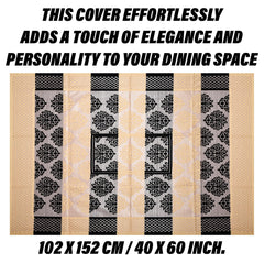 Kuber Industries Center Table Cover | Kitchen Dining Tablecloth | 4 Seater Center Table Cover | Center Table Cover for Hall Décor | Brown Star Patta Net Tablecloth | CTC | 60x40 | Orange