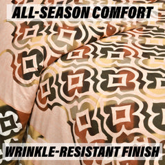 Kuber Industries Double Bedsheet with 2 Pillow Covers | 160 TC Premium Cotton Bedsheet for Double Bed | Bedsheet for Living Room-Home & Hotels | Rusty Star Flower | 100x108 Inch | Peach