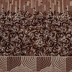 Fun Homes Flower Print 6 Piece Velvet 5 Seater Sofa Cover Use Both Side,Living Room,Drawing Room,Bedroom,Guest Room - Brown, Standard (FSHOME011148)