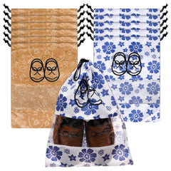 Heart Home Shoe Cover | Travel Shoe Storage Bags | Non-Woven Storage Bag | Shoe Cover with Drawstring | Shoe Organizer with Clear window | Pack of 12 | Multi