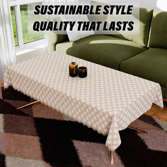 Heart Home Table Cover | Polyvinyl Dining Table Cloth Cover | Center Table Cover | Table Cover for Kitchen Table | Flower Maiva Table Cover for Hall Décor | 36x54 Inch | Brown