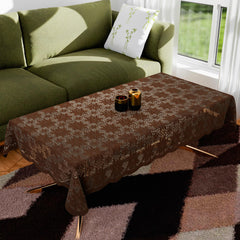 Heart Home Center Table Cover|Cotton Table Cloth Cover|4-Seater Table Cloth|Table Protector Cover|Table Cover for Center Table|Plain Jasmin Flower Table Cover|40x60 Inch|Brown