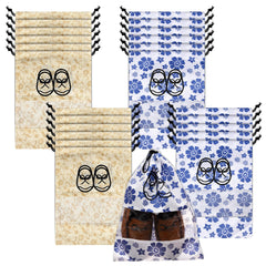 Heart Home Shoe Cover | Travel Shoe Storage Bags | Non-Woven Storage Bag | Shoe Cover with Drawstring | Shoe Organizer with Clear window | Pack of 24 | Multi