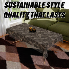 Kuber Industries Center Table Cover | PVC Table Cloth Cover | 4 Seater Table Cloth | 3D Leaf Table Cover | Table Protector | Table Cover for Center Table | 40x60 Inch | CTC | Brown