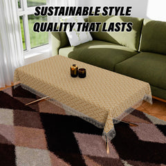 Heart Home Center Table Cover | Kitchen Dining Tablecloth | 4 Seater Center Table Cover | Center Table Cover for Hall Décor | Carry Design Tablecloth | CTC | 40x60 | Golden