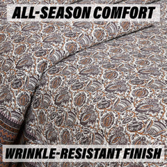 Heart Home Double Bedsheet with 2 Pillow Covers | 160 TC Premium Cotton Bedsheet for Double Bed | Bedsheet for Living Room-Home & Hotels | Dezier Bell Print | 90x108 Inch | Purple