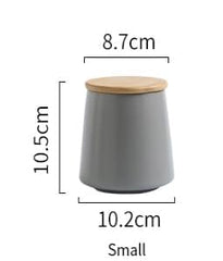 Kuber Industries Ceramic Jar with Bamboo Lid 1000ml | White-Gold | Kitchen Storage Container for Tea, Coffee, Snacks, Sugar, Salt, Pulses, Grains, Dry Fruit, Spices | Kitchen Organizer Gift Set