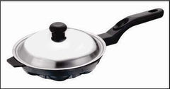 Kuber Industries Appam03 Heavy Weight Non-Stick 12 Appam Patra Side Handle with Lid, Black