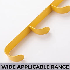 Kuber Industries 5-Level Cloth Hanger | Multipurpose Cloth & Towel Holder|Iron Spray Material|Easy Installation|Interchangeable Over The Door Towel Holder | Yellow