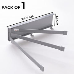 Kuber Industries Towel Holder Set|3 180 Degree Rotation Bars|Premium Quality PP|Self-Adhesive DIY Installation|Multi-Purpose Bathroom & Kitchen Towel Holder|Minimalist Bathroom Accessories|A3027|Grey