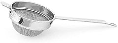 Heart Home Stainless Steel 15 cm Soup & Juice Strainer/Liquid Filter and 9 cm Tea Strainer CHalni Double Mesh Last Long (Silver)