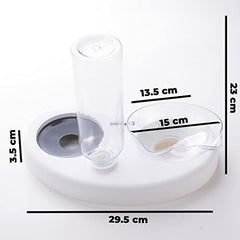 Kuber Industries Animal Feeding Plastic 2 in 1 Pet Bowls | Cat & Dog Bowl | Small/Medium Size Pet Feeding Bowl | Non-Toxic & 100% Safe for Pets (Pack of 1) | Grey