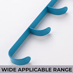 Kuber Industries 5-Level Cloth Hanger | Multipurpose Cloth & Towel Holder| Iron Spray Material | Easy Installation | Interchangeable Over The Door Towel Holder | Pack of 2 | Blue