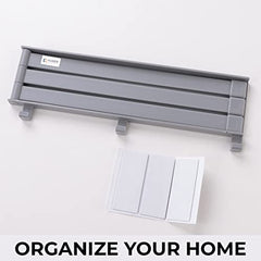 Kuber Industries Towel Holder Set|3 180 Degree Rotation Bars|Premium Quality PP|Self-Adhesive DIY Installation|Multi-Purpose Bathroom & Kitchen Towel Holder|Minimalist Bathroom Accessories|A3027|Grey