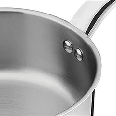 Kuber Industries Set of 4 Stainless Steel Cookware Set I Induction Base Cookware I Saucepan (1.4 L), Kadai (2.0 L), Casserole (2.5 L), Frypan (1 L) and 3 Lids I Heavy Gauge Steel