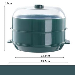 Kuber Microwave Oven Steamer| Microwave Pot pan| Microwave Safe Set| Microwave Containers (1 Cover +2 Box +1 Base) | KUSH121| (Green Set of 2)