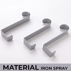 Kuber Industries Cloth Hanger|Wall Mounted Towel Hanger|Multipurpose Cloth & Towel Holder|Iron Spray Material|Easy Installation|Interchangeable Over The Door Hook | Pack of 6 |Silver