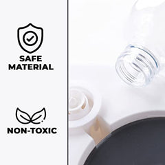 Kuber Industries Animal Feeding Plastic 2 in 1 Pet Bowls | Cat & Dog Bowl | Small/Medium Size Pet Feeding Bowl | Non-Toxic & 100% Safe for Pets (Pack of 1) | Grey