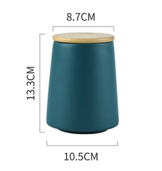 Heart Home Ceramic Jar | Food Storage Jar | Kitchen Storage Jar | Round Jar for Home | Sugar Storage Jar | Airtight Bamboo Lid | YX04-3-GN | 3 Piece Set | 500 | 700 | 850 ML | Green