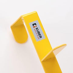 Kuber Industries 5-Level Cloth Hanger|Multipurpose Cloth & Towel Holder|Iron Spray Material|Easy Installation|Interchangeable Over The Door Towel Holder|ZT-3115(Y) Pack of 4|Yellow