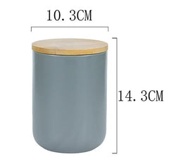 Homestic Ceramic Jar | Food Storage Jar | Kitchen Storage Jar | Round Jar for Home | Sugar Storage Jar | Airtight Bamboo Lid | YX06-M-GY | 800 ML | Gray