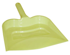 Heart Home Plastic Lightweight 12" Dustpan With Comfort Grip Handle for Easy Sweep Broom, Pack of 3 (Cream & Green & Blue)