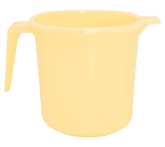 Kuber Industries Square Large Plastic Bathroom Mug, 2 Litre- Pack of 2 (Cream)-50KM0843