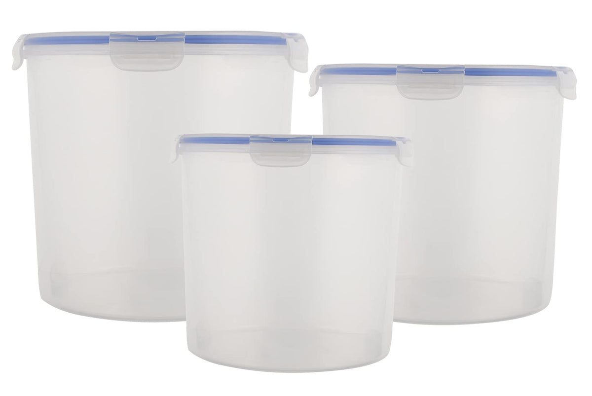 Heart Home Microwave/Refrigerator Safe Plastic Transparent Food Storage Containers, Set of 3 (Pink) 11000,8000 and 5000 ML-HS43HEARTH25580