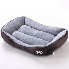 Kuber Industries Dog & Cat Bed|Polyester Face with Cotton & Polyester Filling|Comfortable and Durable|Rectangle Pet Bed for Enhanced Stretching Space|Machine Wash|QY036BR-L|Brown