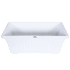 Heart Home Rectangular Jupiter Plastic Window Pot|Flower Planter for Home & Balcony,Garden 14 Inches Pack of 4 (White)