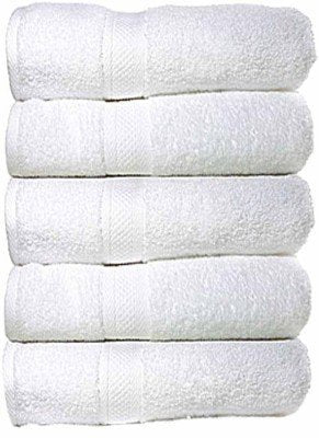 Kuber Industries 5 Piece 500 GSM Cotton Bath Towel Set - White,KITOWEL021