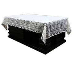 Kuber Industries Cotton 4 Seater Centre Table Cover - White