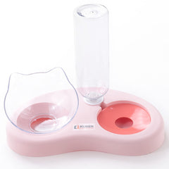 Homestic 2-in-1 Cat & Dog Bowl Set with Replaceable Water Bottle|Automatic Refill Cat Bowl|Premium PP Plastic|Non-Toxic|Suitable for Small & Medium Pets|PT008P|Pink