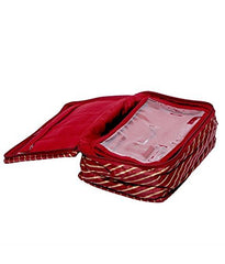 Kuber Industries Heavy Quilted Silk Jewellery Kit, Maroon
