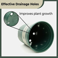 Kuber Industries Pack of 1 Plant Pot|Durable & Lightweight|Water Drainage Holes|Plastic Flower Pot|Medium|Green