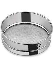 Kuber Industries 2 Pieces Stainless Steel Flour Chalni,Spices,Food Strainers, Atta Chalni,Sieve Set (Silver) -CTKTC038144