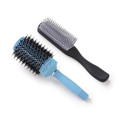 Homestic Hair Brush | Bristles Brush | Hair Brush with Paddle | Sharp Hair Brush for Woman | Suitable For All Hair Types | TGX525..-C19BLK | Ice Blue & Black