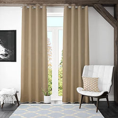Kuber Industries 100% Room Darkening Black Out Curtain I 5 Feet Window Curtain I Insulated Heavy Polyester Solid Curtain|Drapes with 8 Eyelet for Home & Office (Light Chocolate)