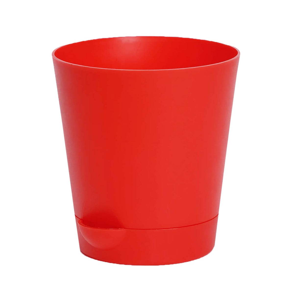 Kuber Industries Plastic Titan Pot|Garden Container for Plants & Flowers|Self-Watering Pot with Drainage Holes,6 Inch (Red)
